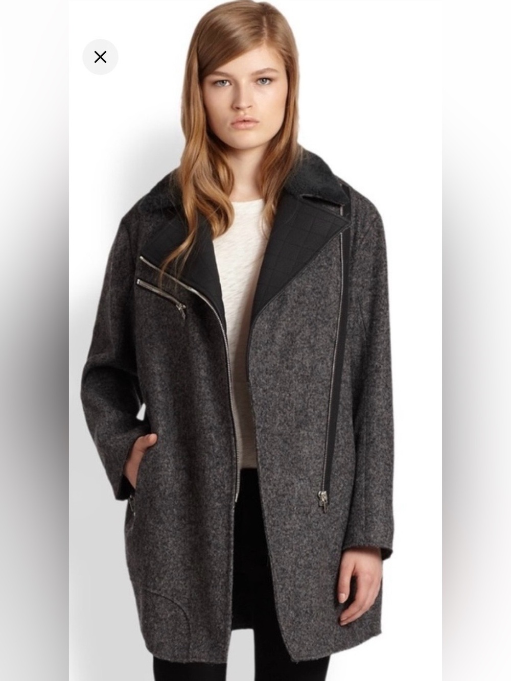 Rag & Bone Gray turner coat wool blend size medium
